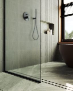 Душевая перегородка MaybahGlass MGD-700-6у 79см чёрный